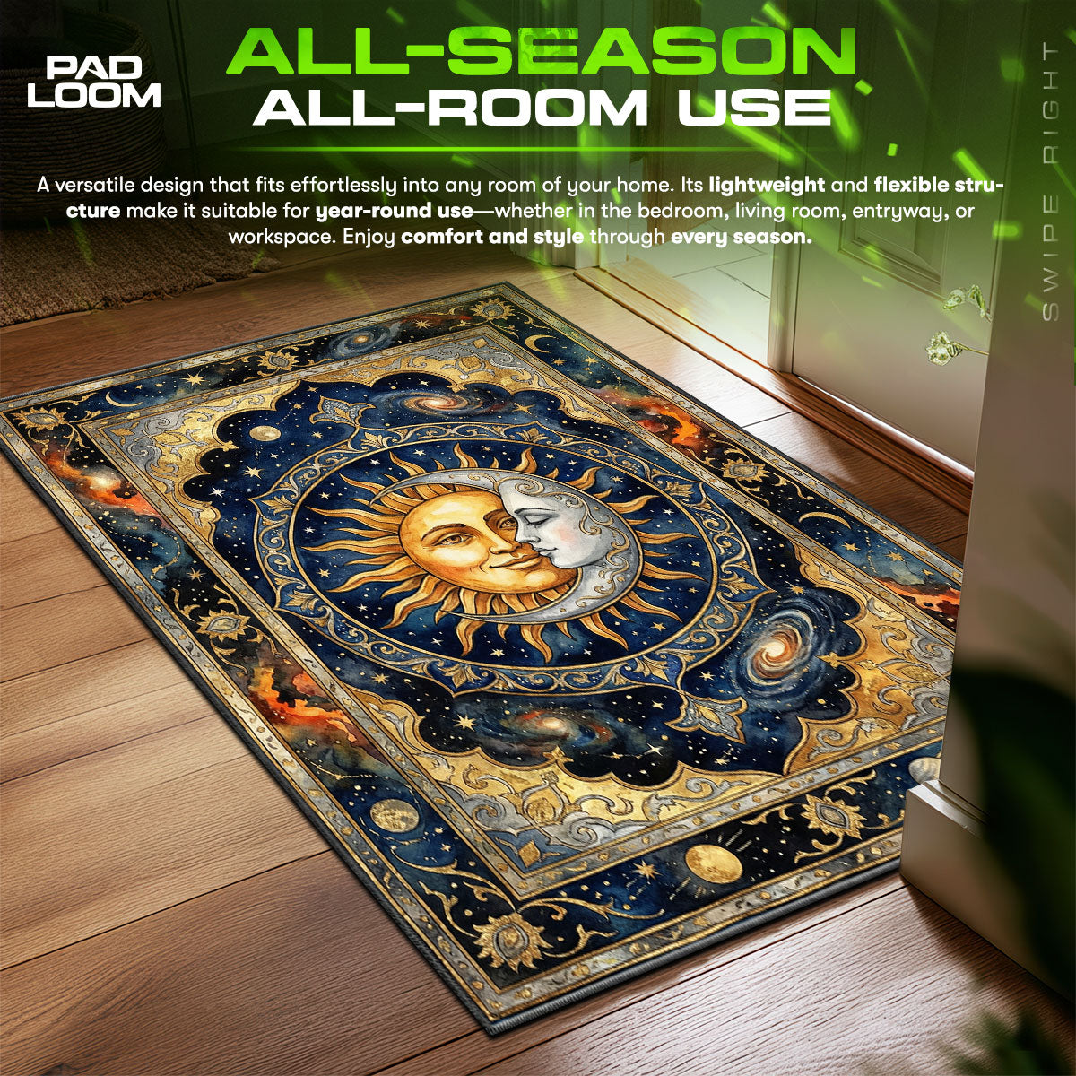 Detailed close-up of Sun rug pattern