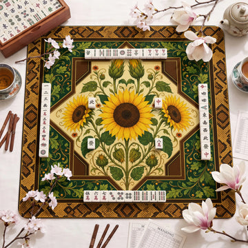 Sunflower Mahjong Mat – neoprene mah jongg table mat