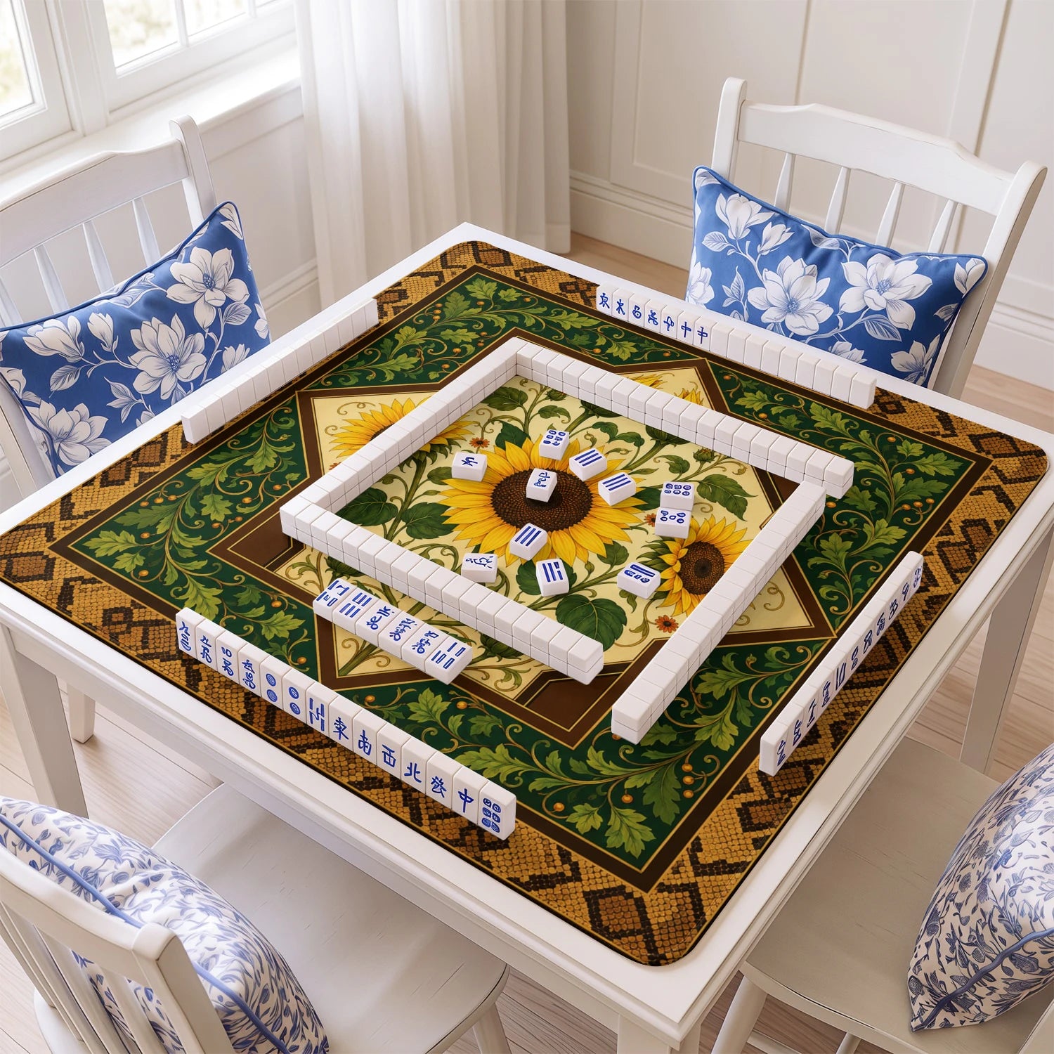 Sunflower Mahjong Mat – neoprene mah jongg table mat