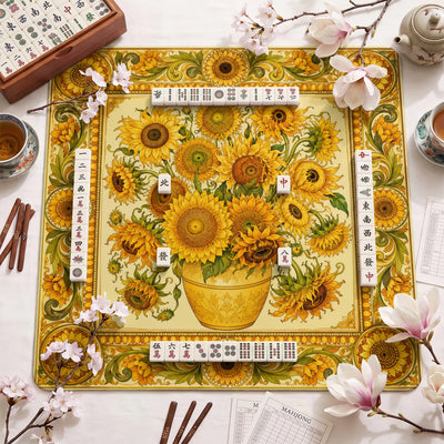Sunflowers Vase Mahjong-Matte - Mah-Jongg Tischmatte