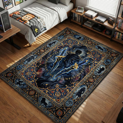 Sung Jin-Woo Shadow Runes Rug - Solo Leveling Chair Mat