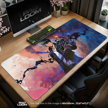 Sung Jinwoo Azure Gaze Mouse Pad - Solo Leveling Desk Mat