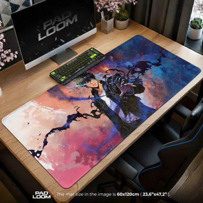 Sung Jinwoo Azure Gaze Mouse Pad - Solo Leveling Desk Mat