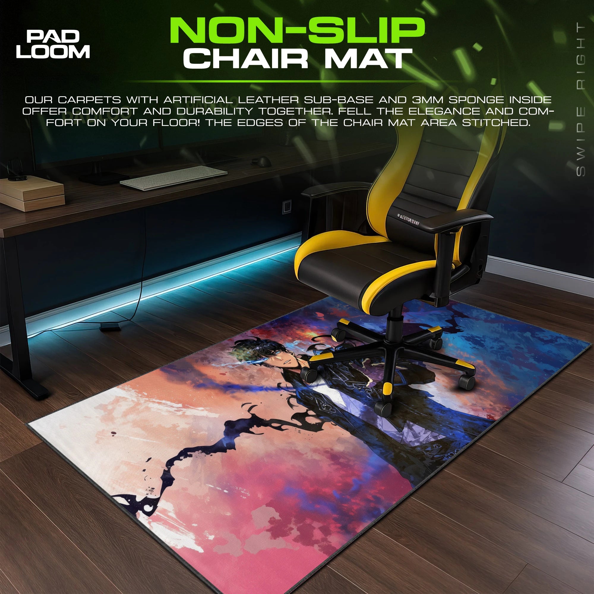 Sung Jinwoo Azure Gaze Mouse Pad - Solo Leveling Desk Mat