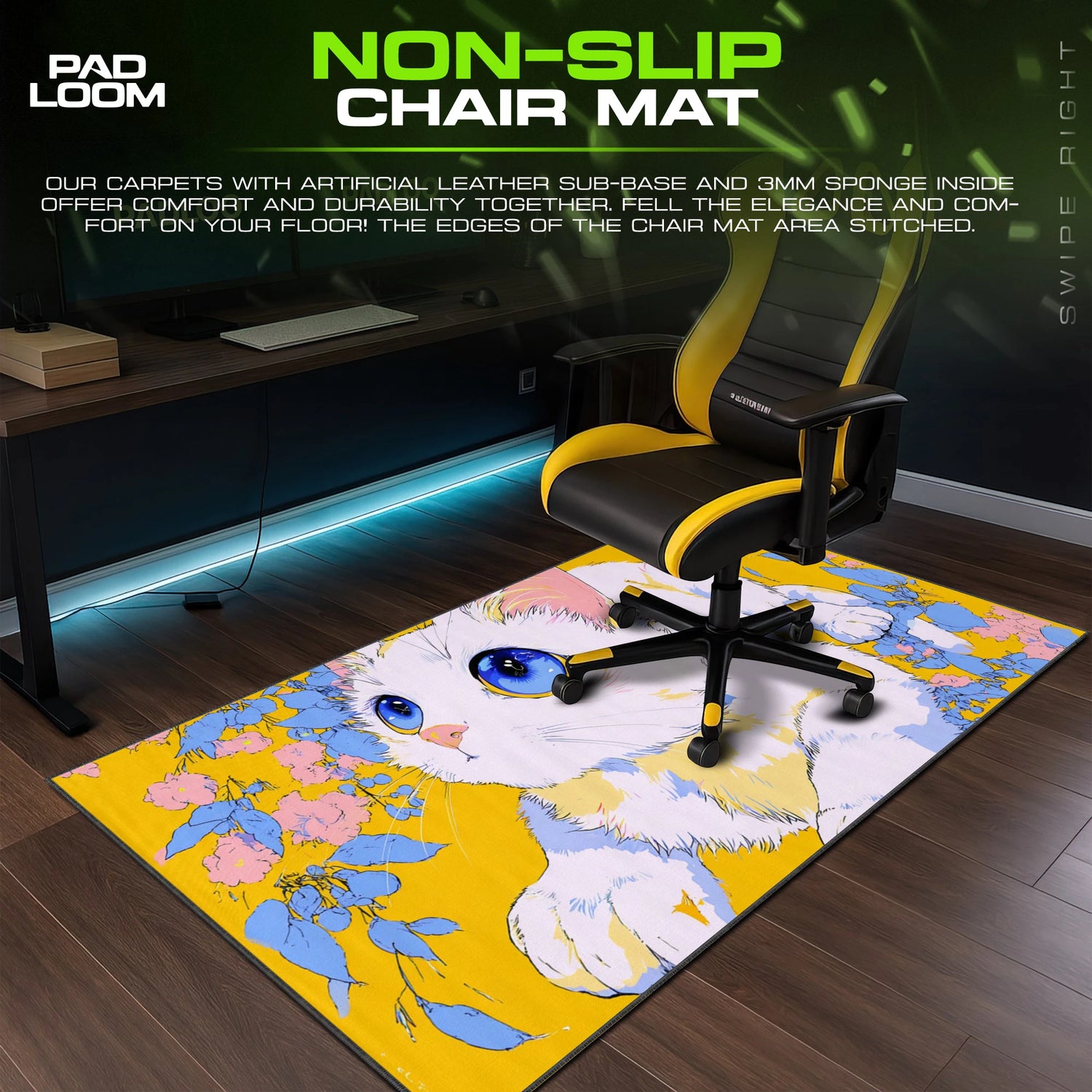 Sunny Kitten Anime Mouse Pad - Cat Art Desk Mat