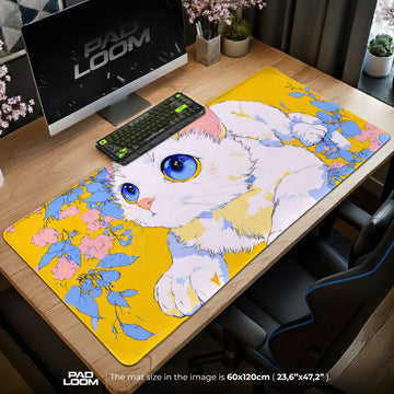 Sunny Kitten Anime Mouse Pad - Cat Art Desk Mat