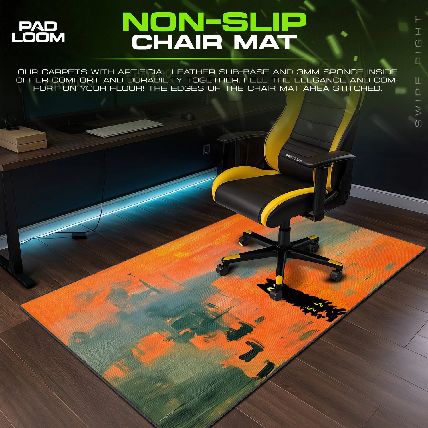 Sunrise Harbor Cat Mouse Pad - Art Parody Desk Mat