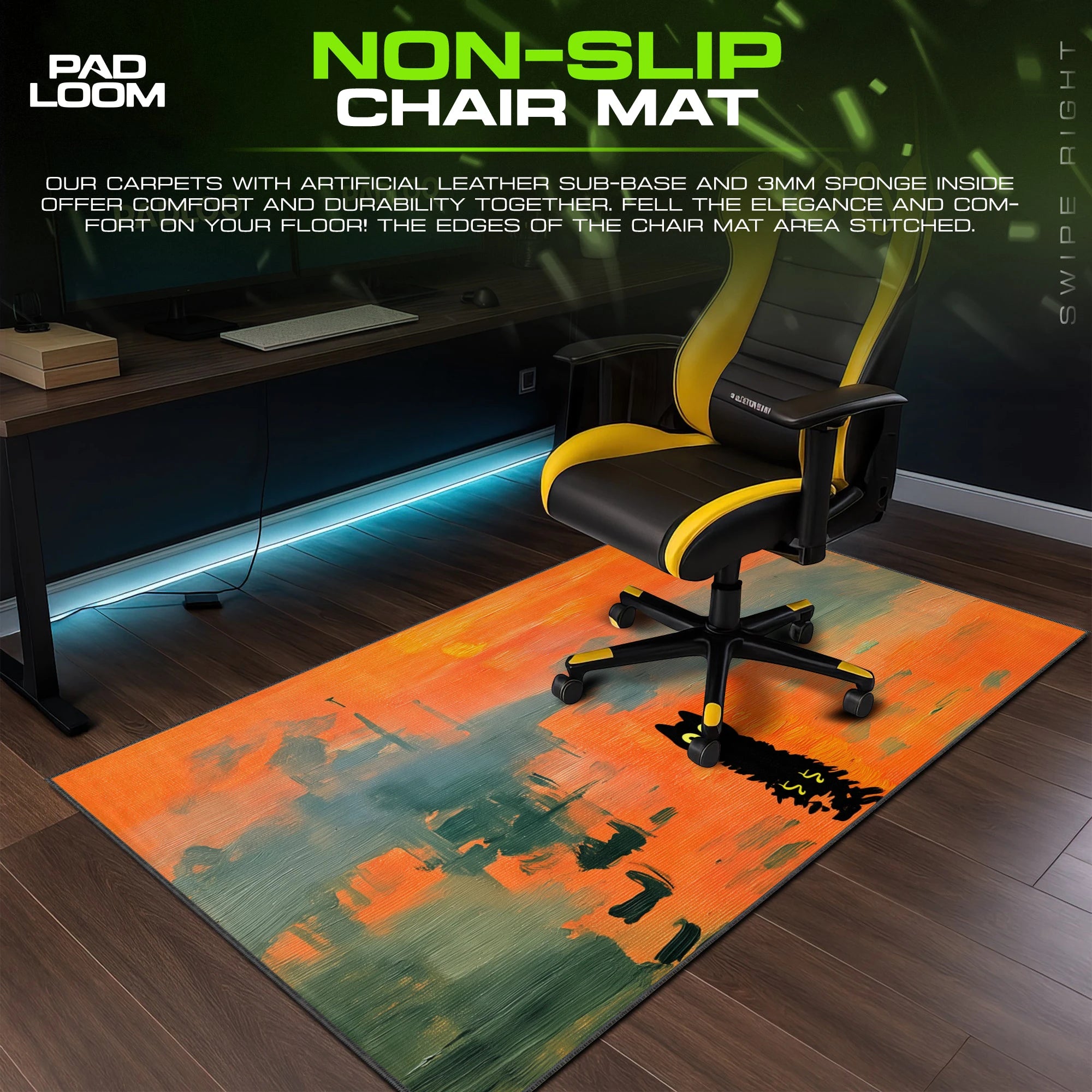 Sunrise Harbor Cat Mouse Pad - Art Parody Desk Mat