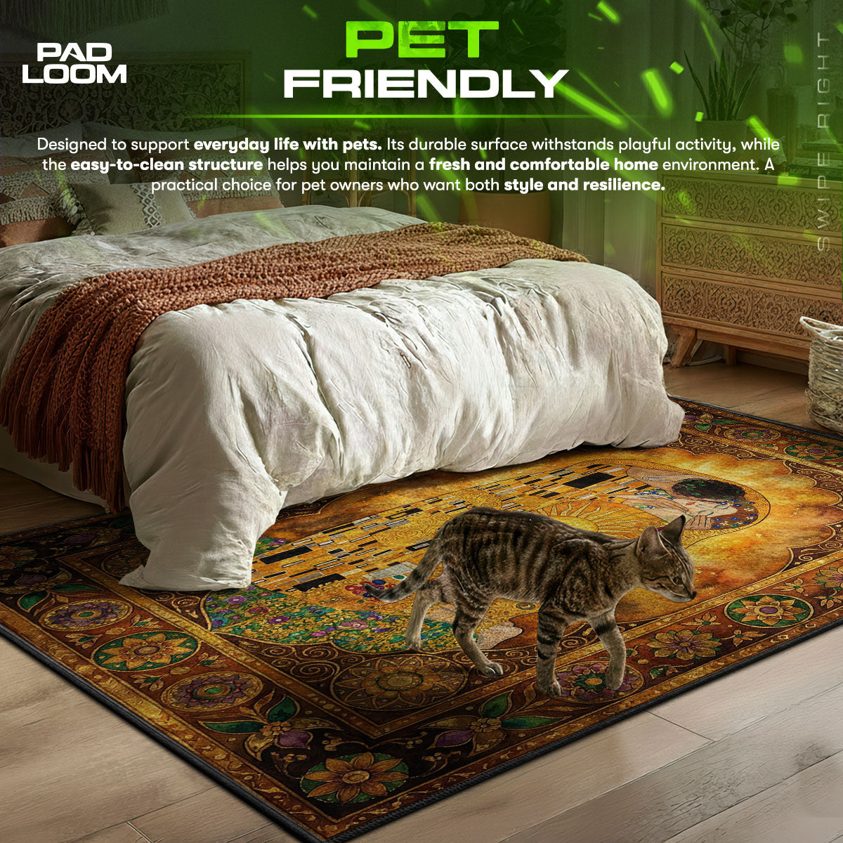 Sunset Embrace themed area rug for home decor fans