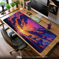 Sunset Horizon Mouse Pad, Abstract Anime Desk Mat Padloom