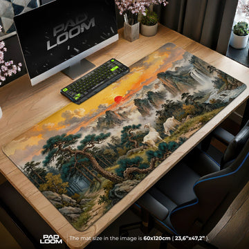 Sunset Ridge Goats Mouse Pad – gaming desk mat by Padloom