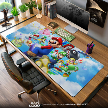 Super Mario Board Game Mouse Pad, Cartoon Mario Gaming Desk Mat