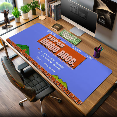 Super Mario Bros. Title Screen Mouse Pad – Retro Gaming Desk Mat