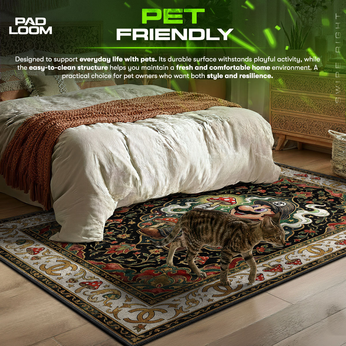 Detailed close-up of Super rug pattern