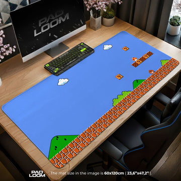 Super Mario Mouse Pad - Classic Level Gaming Desk Mat Padloom