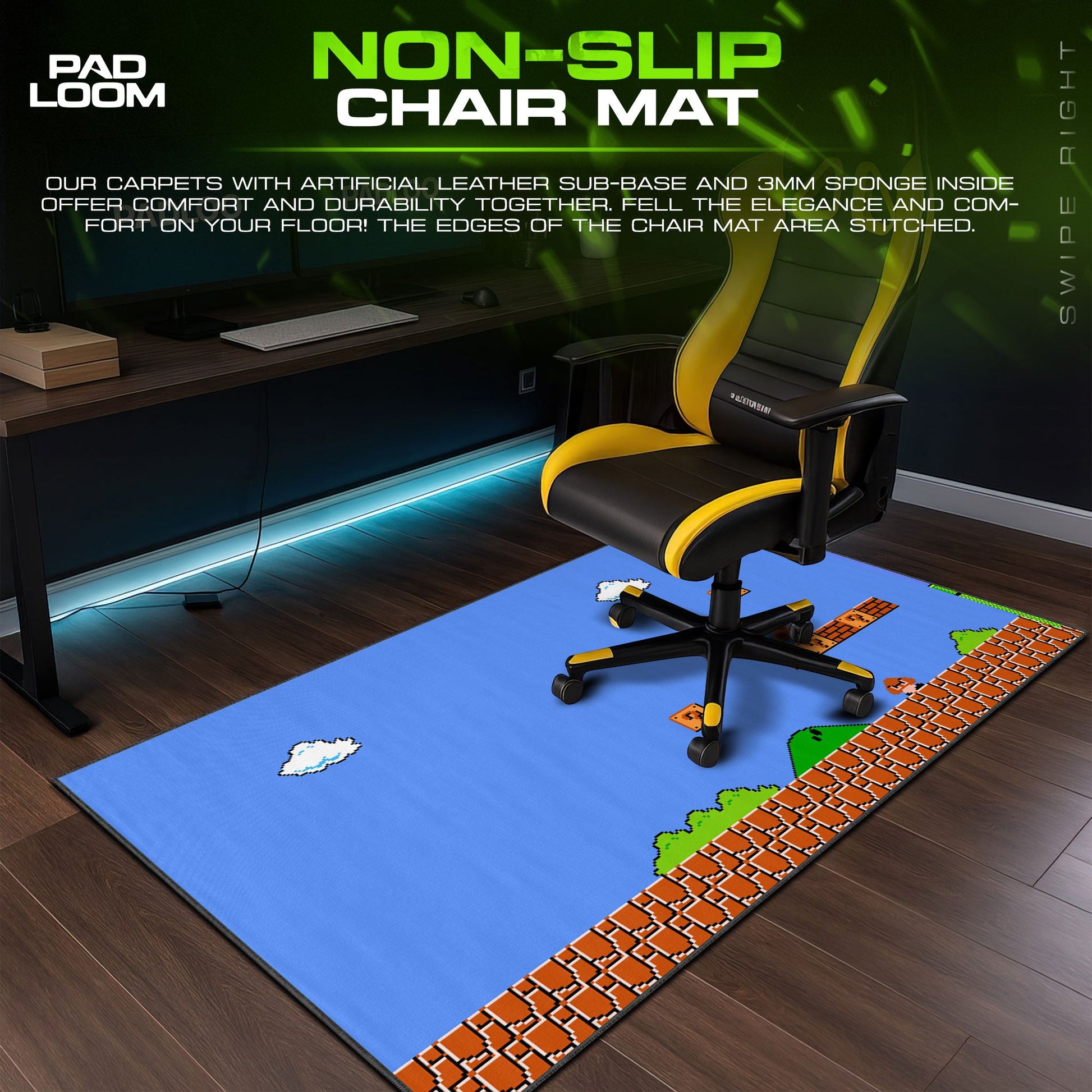 Super Mario Mouse Pad - Classic Level Gaming Desk Mat Padloom
