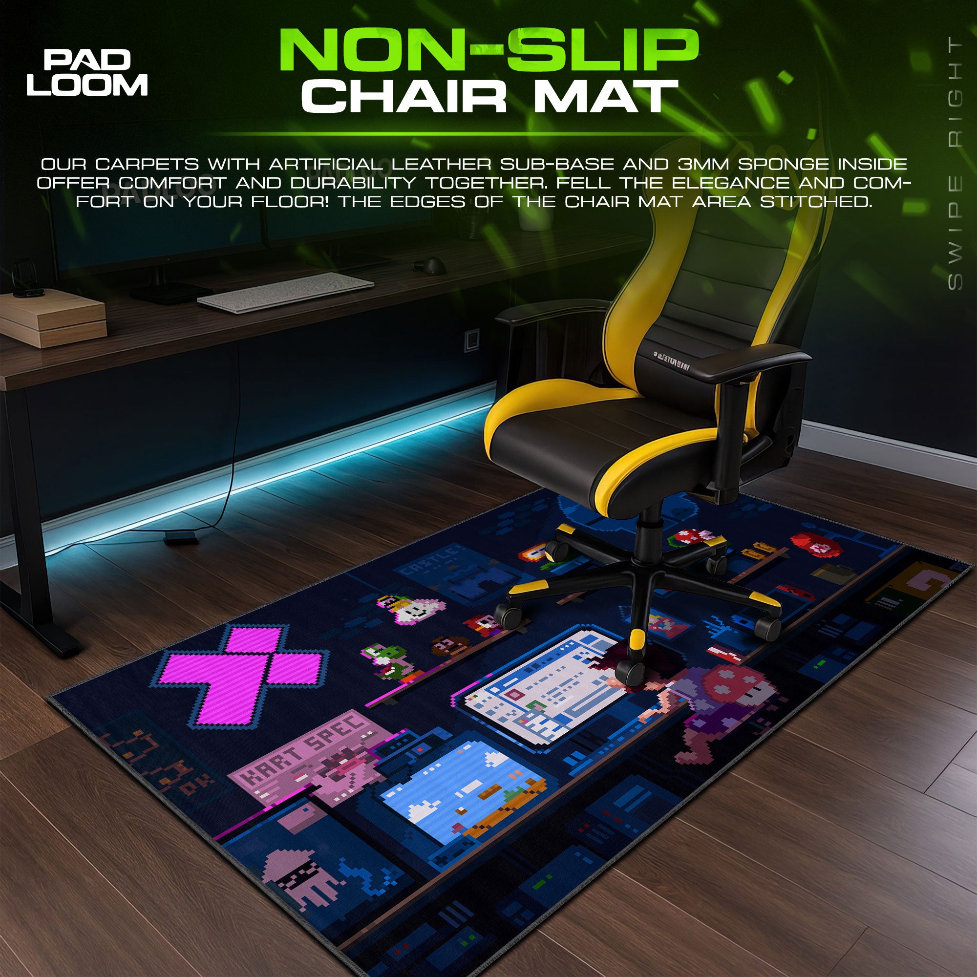 Super Mario Mouse Pad, Pixel Art Gamer Desk Mat