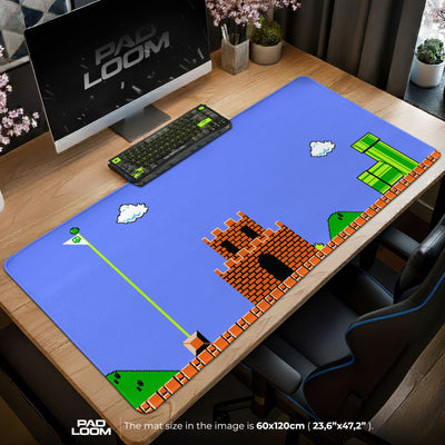 Super Mario Mouse Pad - Retro Castle Gaming Desk Mat