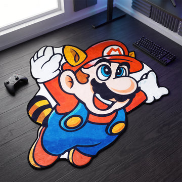 Super Mario shaped area rug, die-cut gaming rug