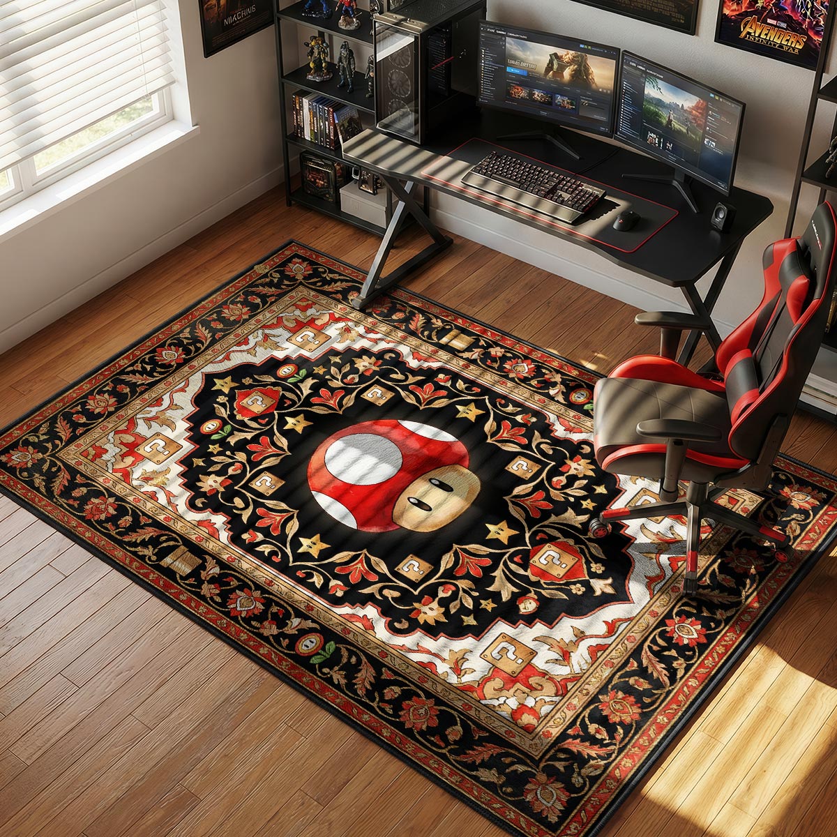 Super Mushroom Power Up Super Mario Chair rug — main product view