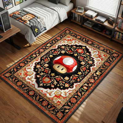 Super Mushroom Power Up Rug - Super Mario Chair Mat