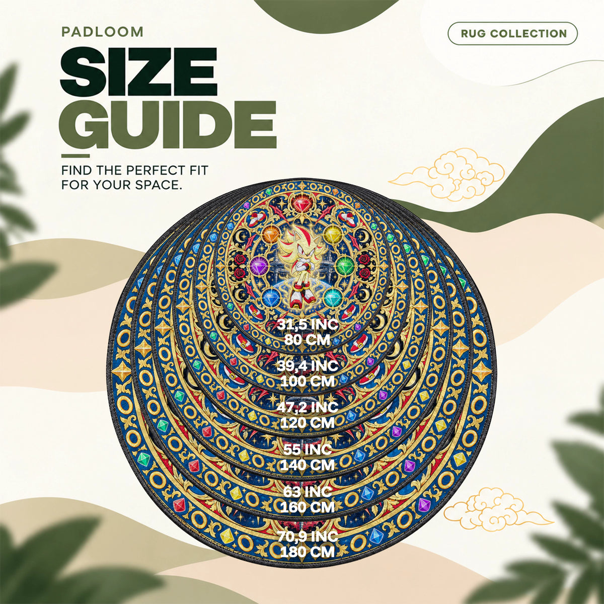 Super Shadow Emerald Round Rug - Sonic Chair Mat