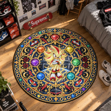 Super Shadow Emerald Round Rug - Sonic Chair Mat