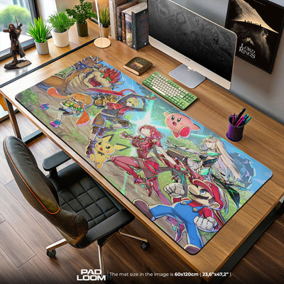 Super Smash Bros Ultimate Mouse Pad, Game Battle Roster Gaming Desk Mat