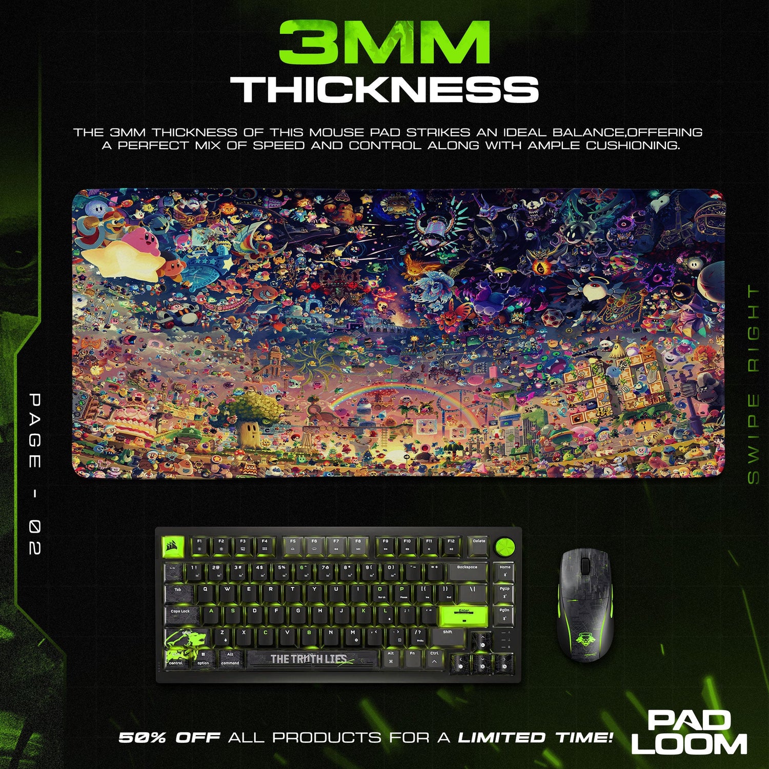 Super Smash Bros Ultimate Mouse Pad, Game Gaming Desk Mat Padloom