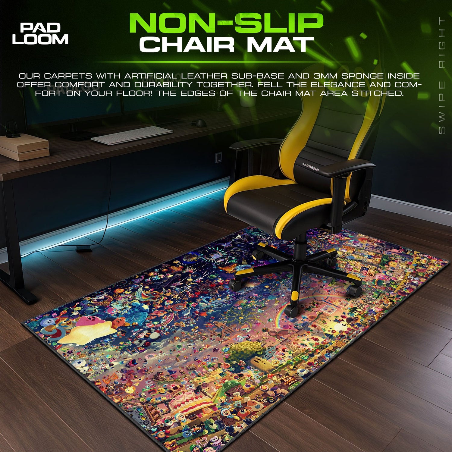 Super Smash Bros Ultimate Mouse Pad, Game Gaming Desk Mat Padloom
