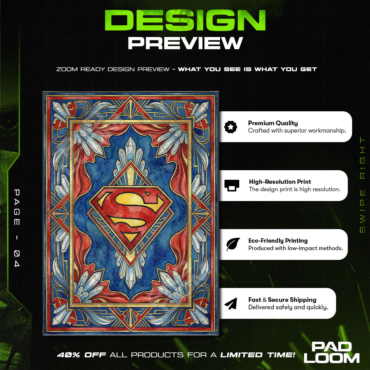 Room character design printed on rug