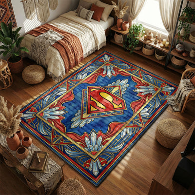 Superman Art Deco Shield Rug - DC Comics Room Mat