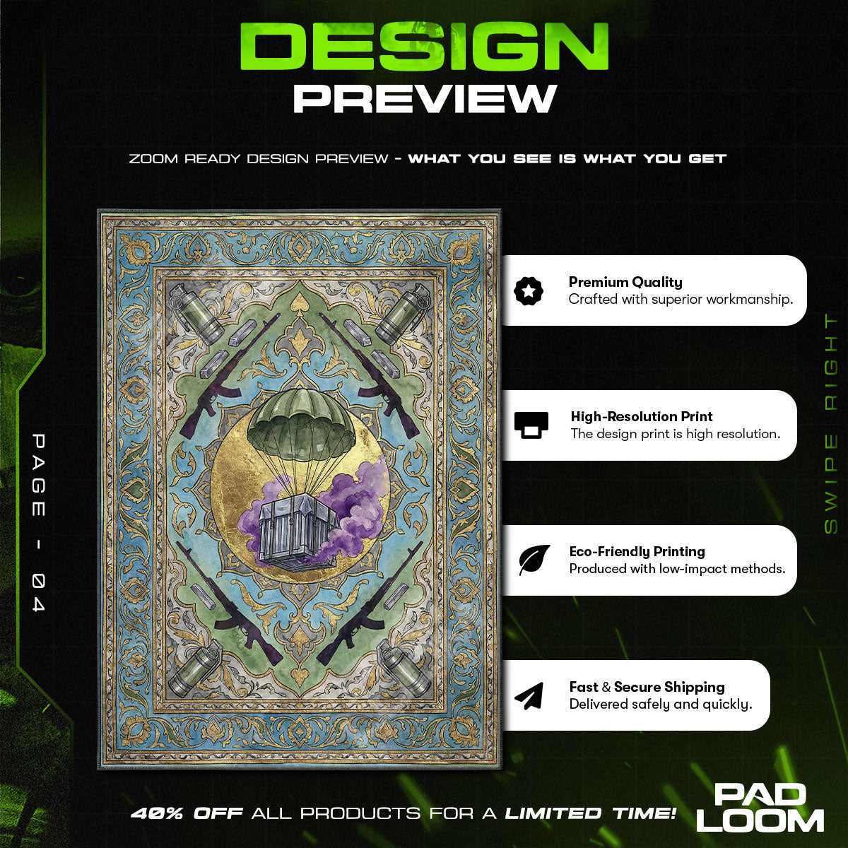 Supply Drop Loot Rug - Rust Chair Mat