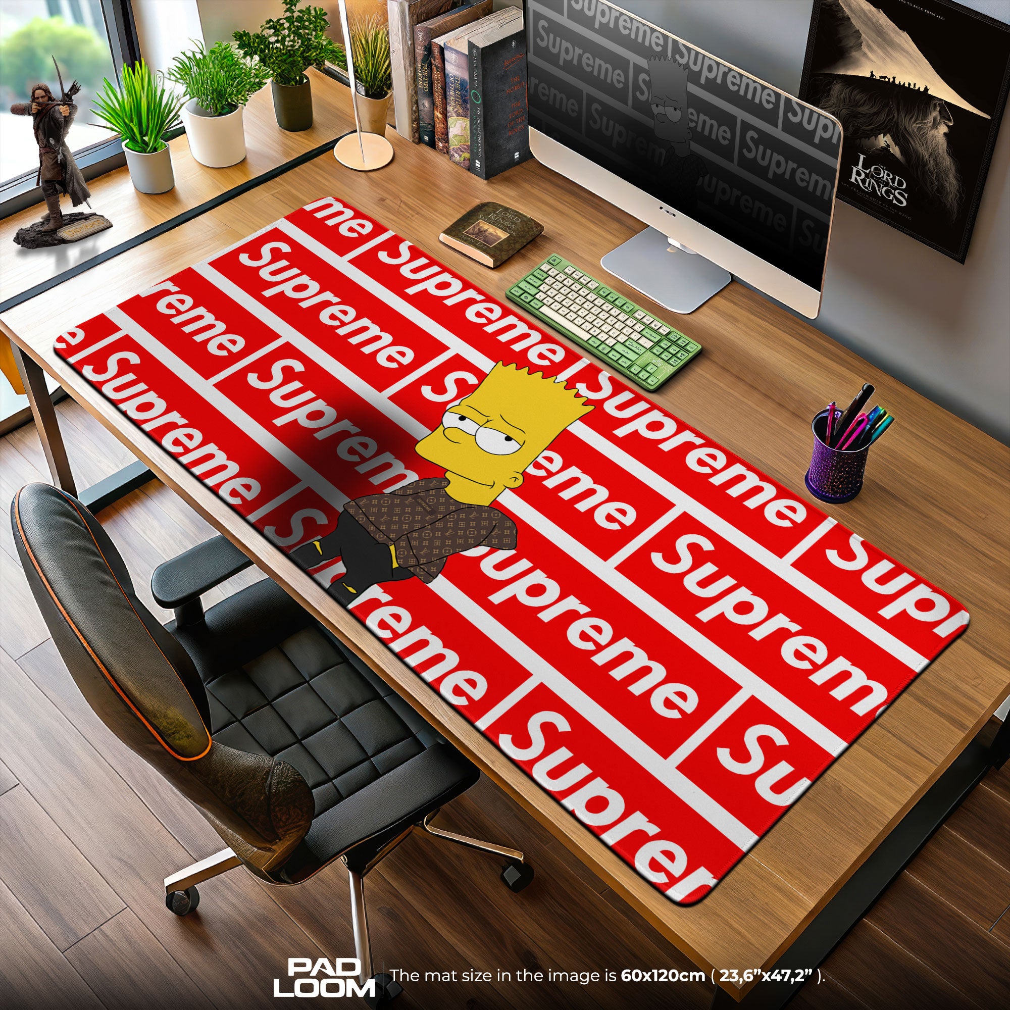 Supreme Bart Mouse Pad, Hypebeast Cartoon Desk Mat