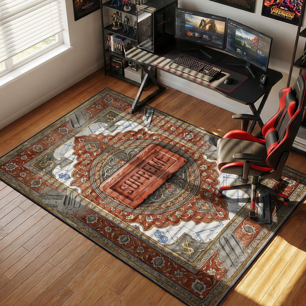 Supreme Brick Blueprint Rug - Streetwear Floor Mat