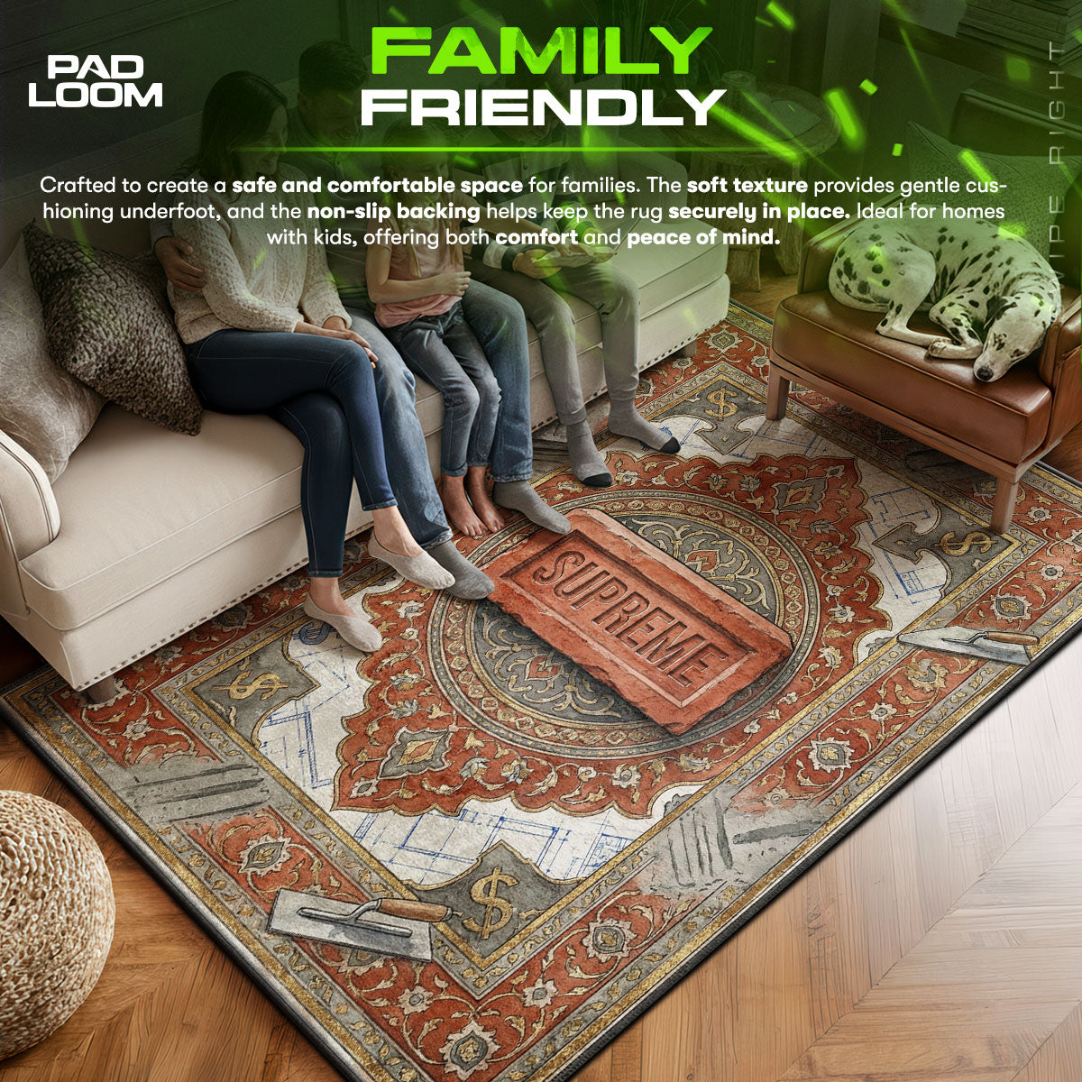 Supreme Brick Blueprint Rug - Streetwear Floor Mat