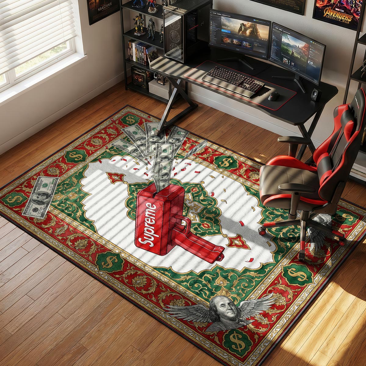 Supreme Cash Cannon Angel Rug - Sneakerhead Floor Mat