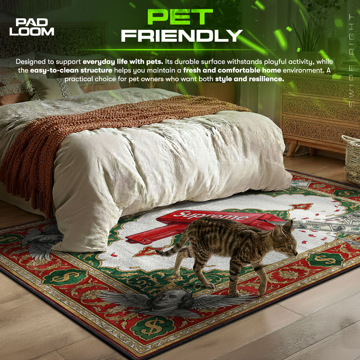 Supreme Cash Cannon Angel Rug - Sneakerhead Floor Mat