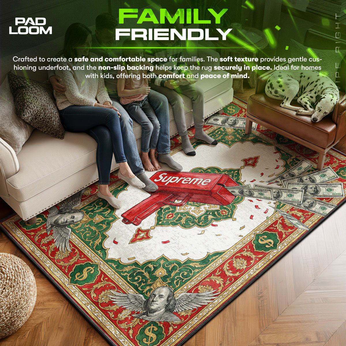 Supreme Cash Cannon Angel Rug - Sneakerhead Floor Mat