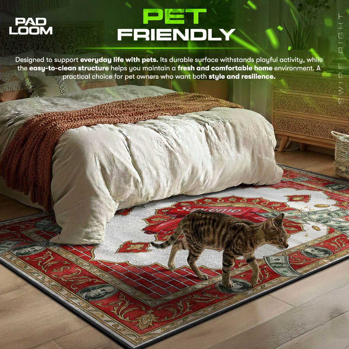 Supreme Money Gun Cash Cannon Rug - Hypebeast Floor Mat