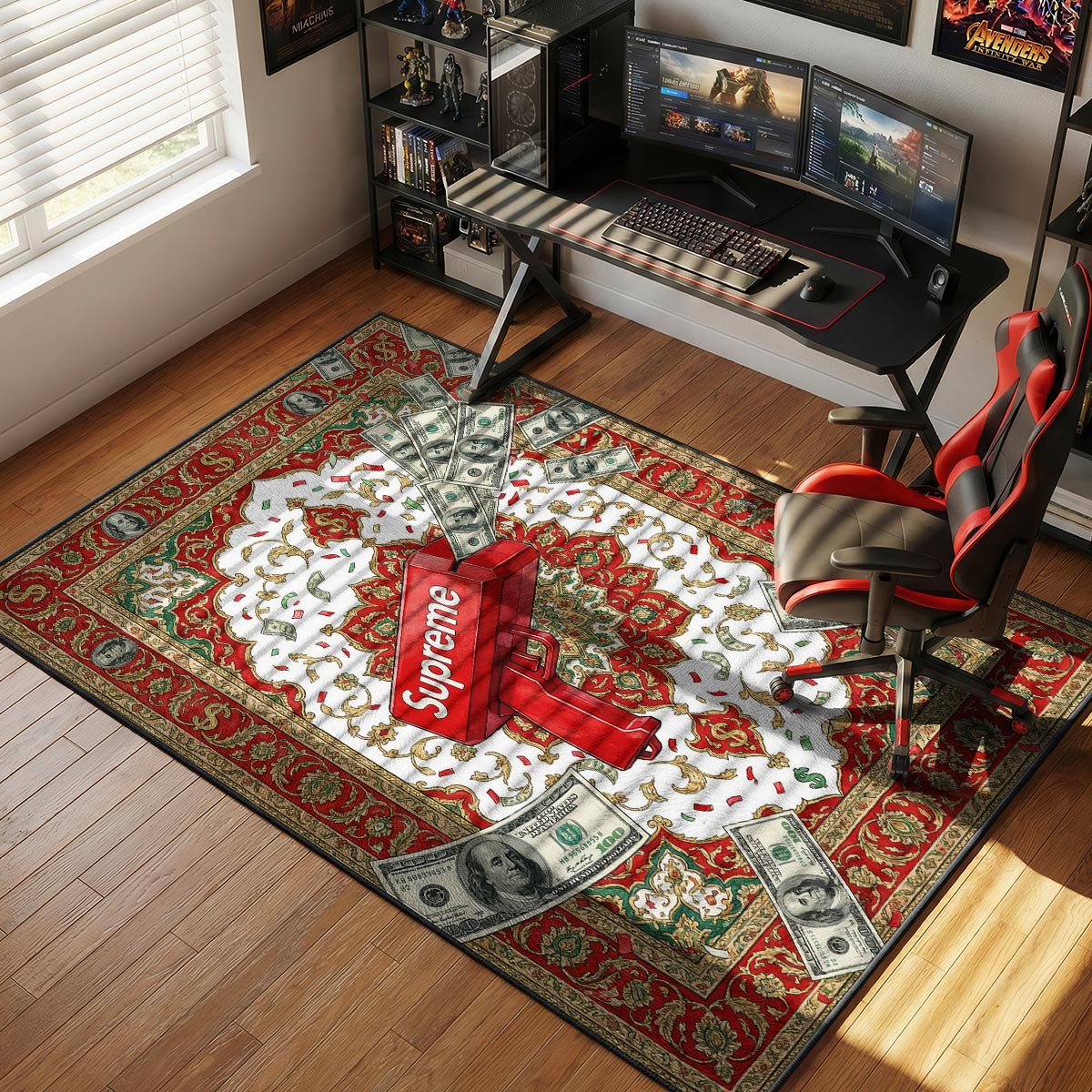 Supreme Cash Cannon Persian Rug - Hype Floor Mat