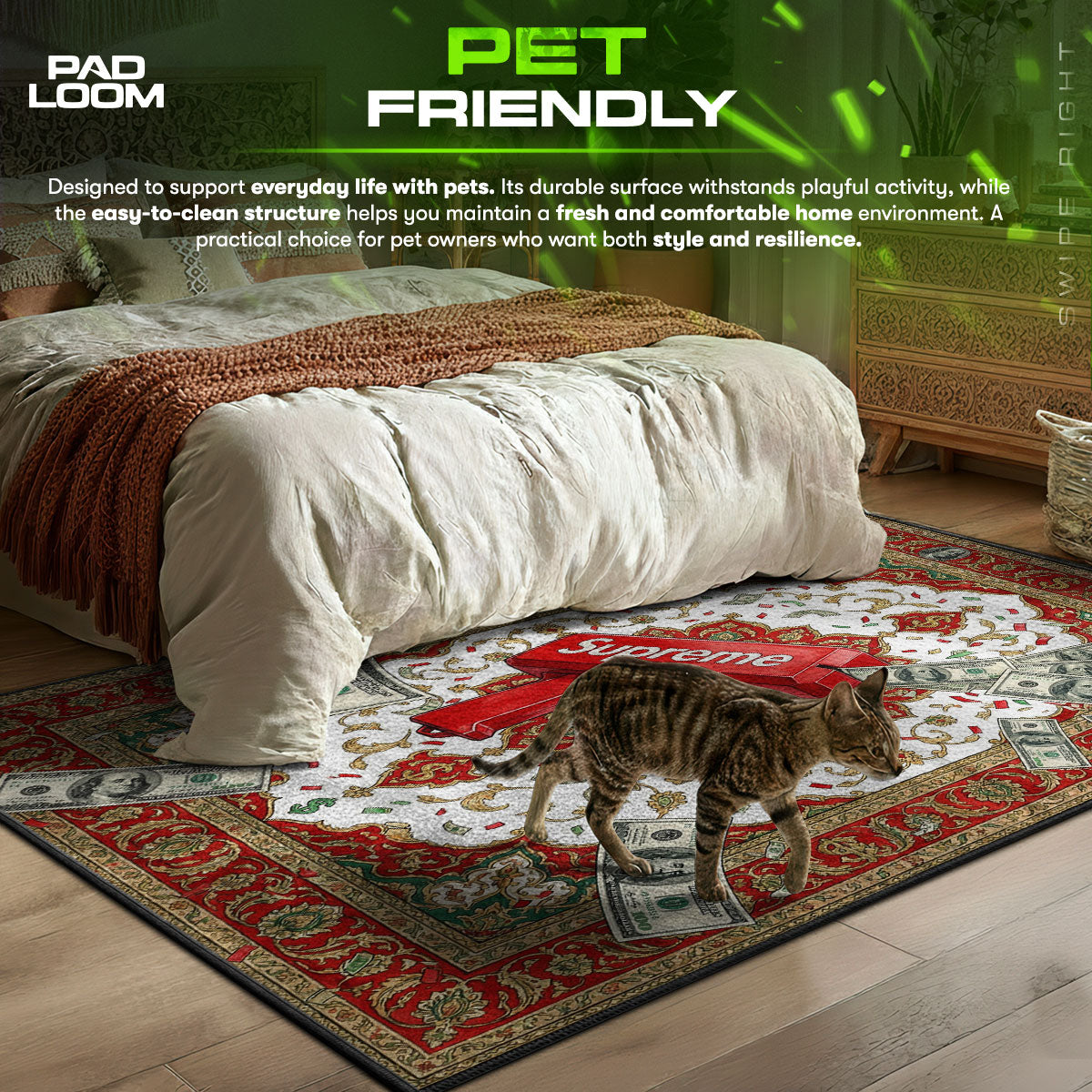 Supreme Cash Cannon Persian Rug - Hype Floor Mat