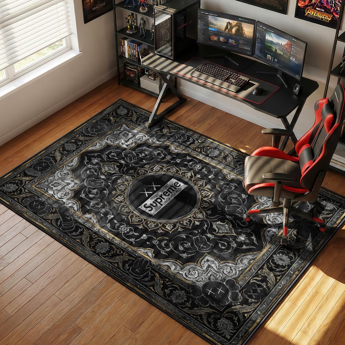 Supreme KAWS Chalk Logo Rug - Streetwear Floor Mat