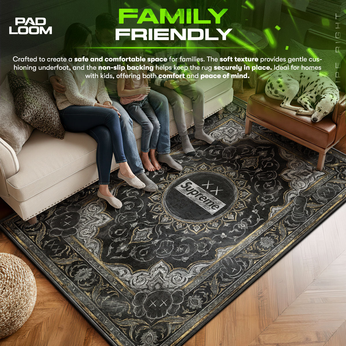 Supreme KAWS Chalk Logo Rug - Streetwear Floor Mat