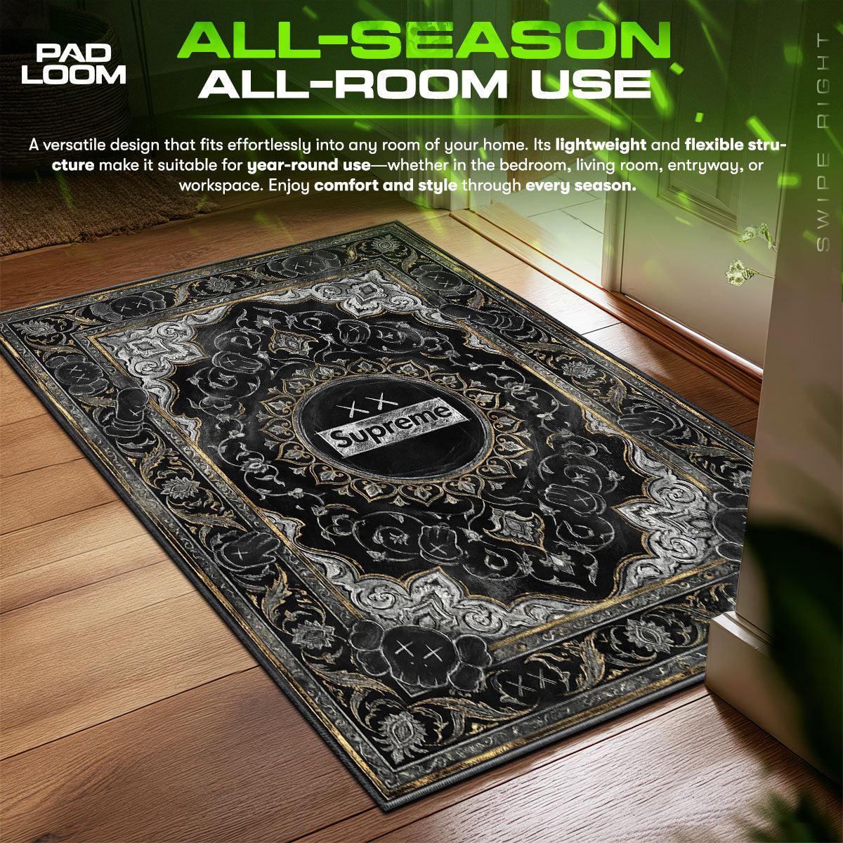 Supreme KAWS Chalk Logo Rug - Streetwear Floor Mat