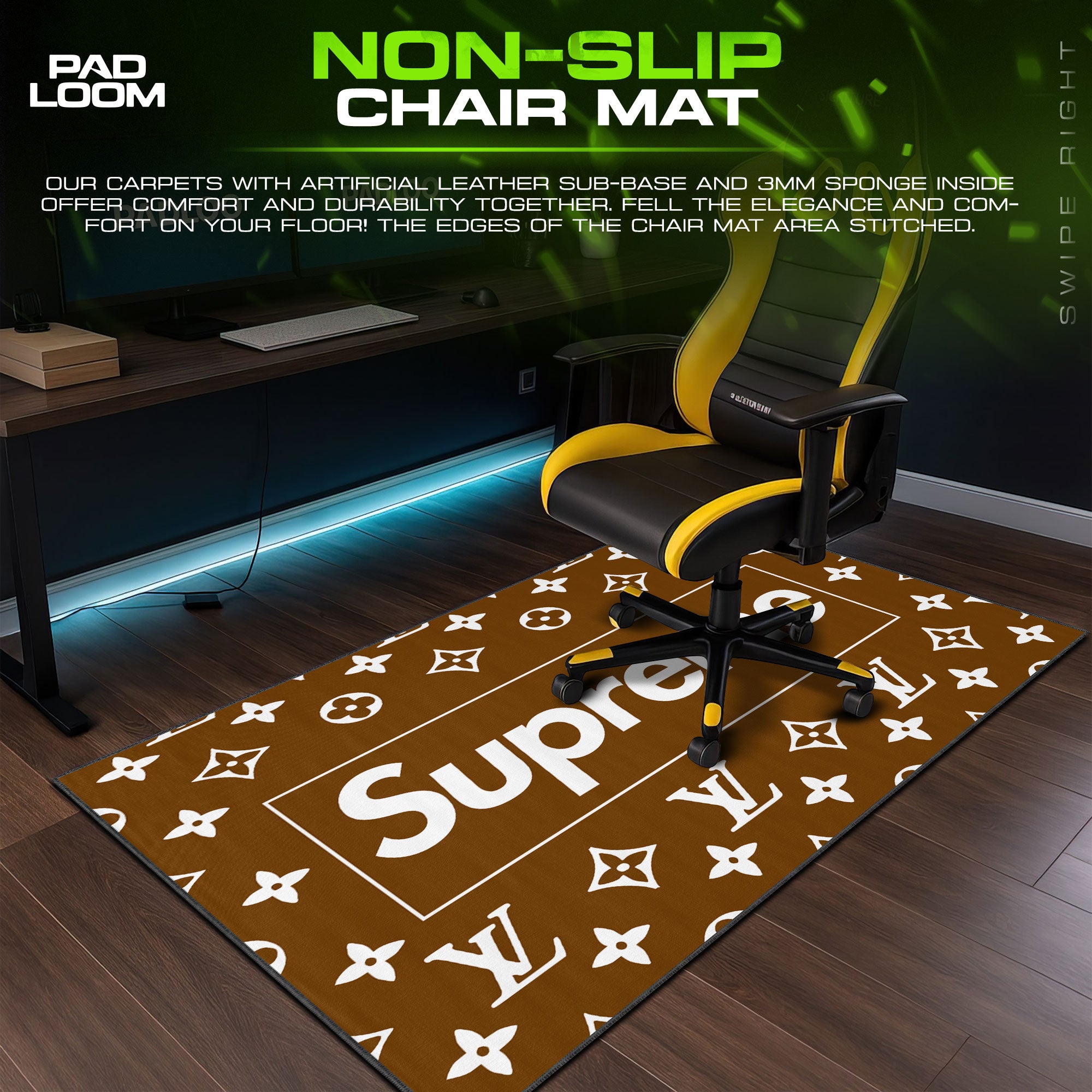 Supreme LV Brown Mouse Pad - Luxury Street Desk Mat