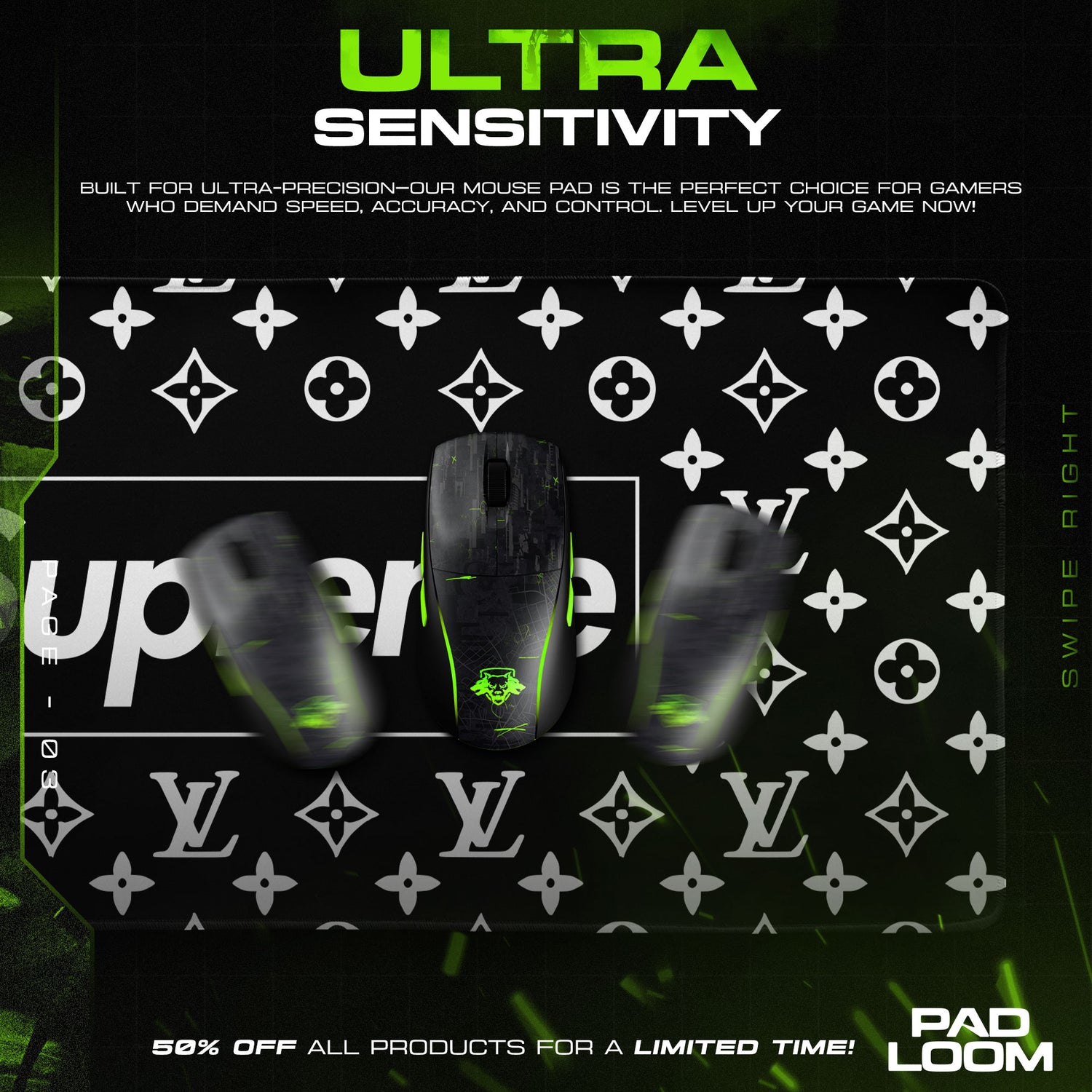 Supreme LV Mouse Pad - Luxury Street Desk Mat