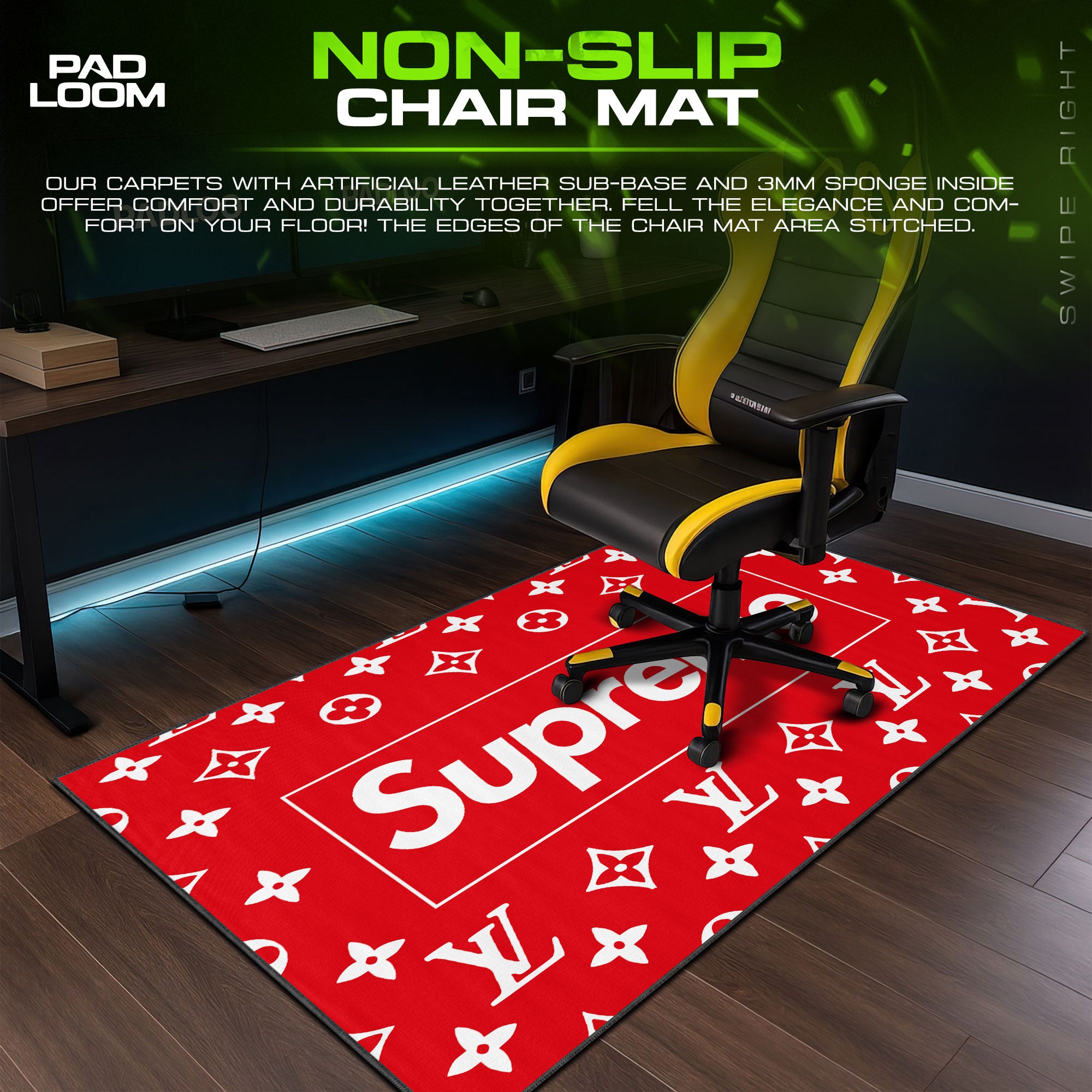 Supreme LV Red Mouse Pad - Luxury Street Desk Mat – Padloom