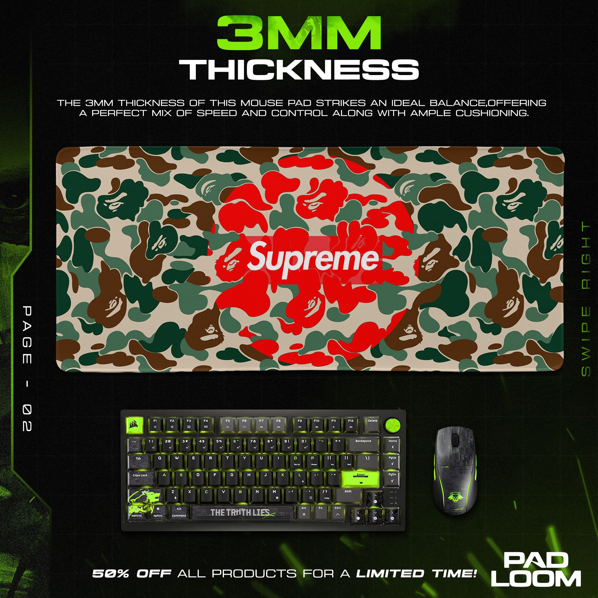 Supreme Mouse Pad, Hypebeast Camo Anime Desk Mat