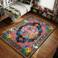 Supreme Takashi Murakami smiling flowers skulls melting eyes pink blue hypebeast area rug